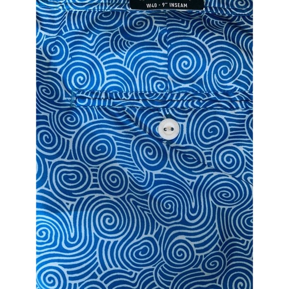 BONOBOS Board Shorts Mens Size W40 Blue Geometric 9” Inseam Pockets Cruise New - Picture 8 of 9